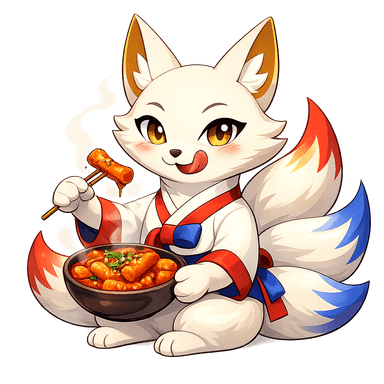 Yehu eating tteokbokki